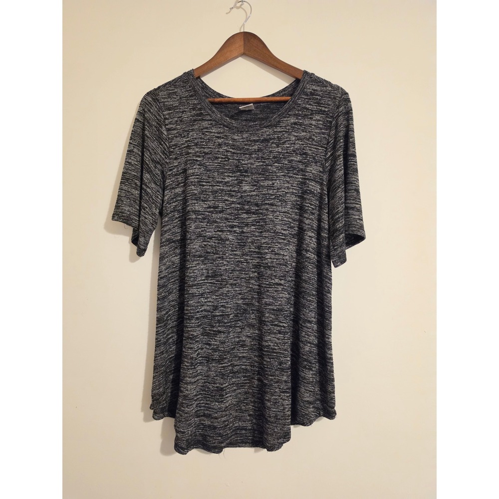 Member's Mark Luxe Tee Women XXL Charcoal Space Dye High Low Top Tunic Shirt